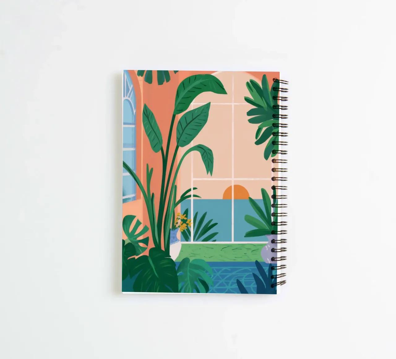 Verdant Balcony Escape spiral notebook by Pake Nebula