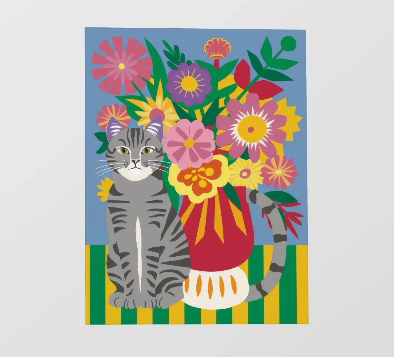 Fiori felini a righe telo in pvc da Pake Nebula