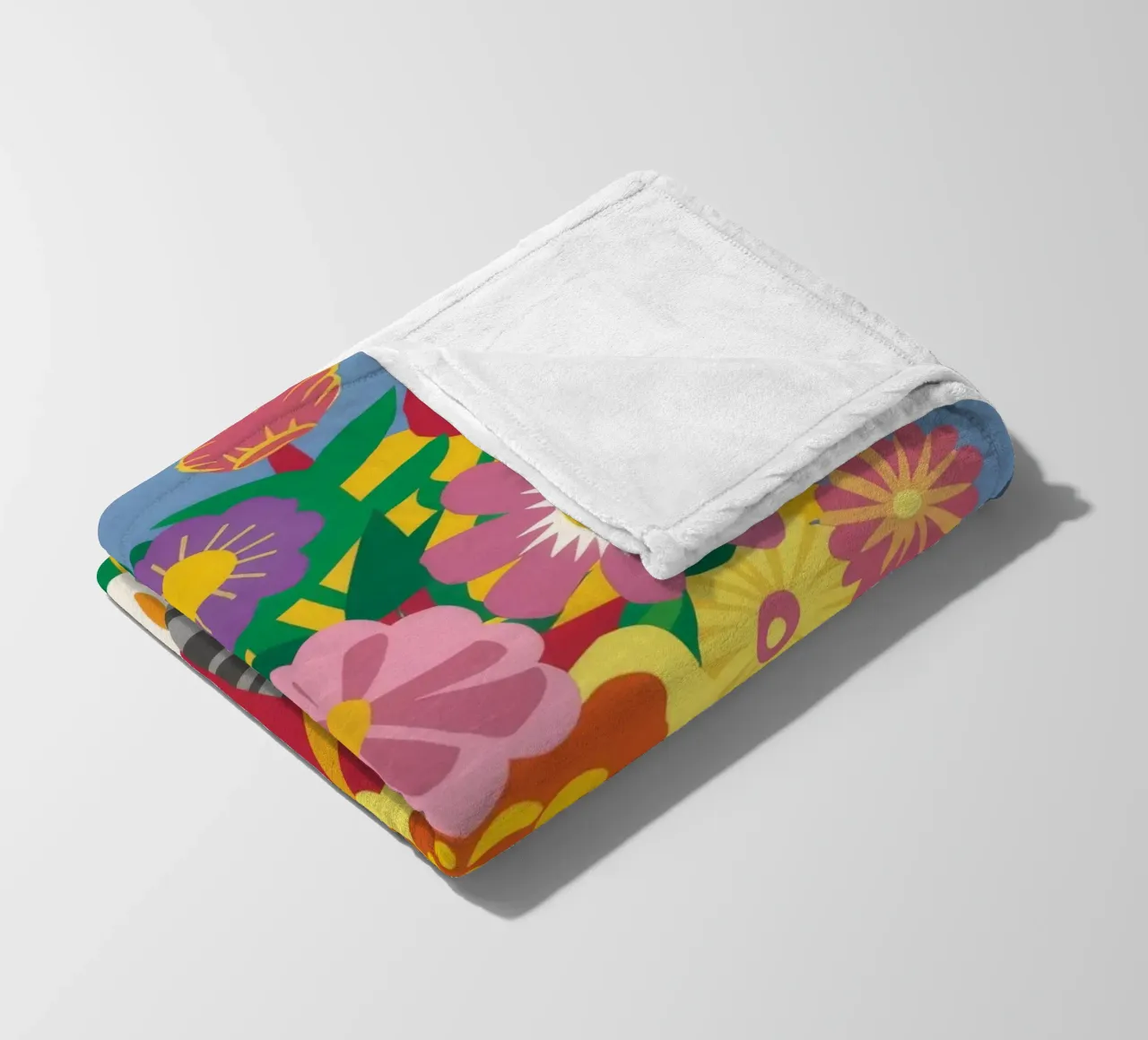 Fiori felini a righe coperta in pile da Pake Nebula