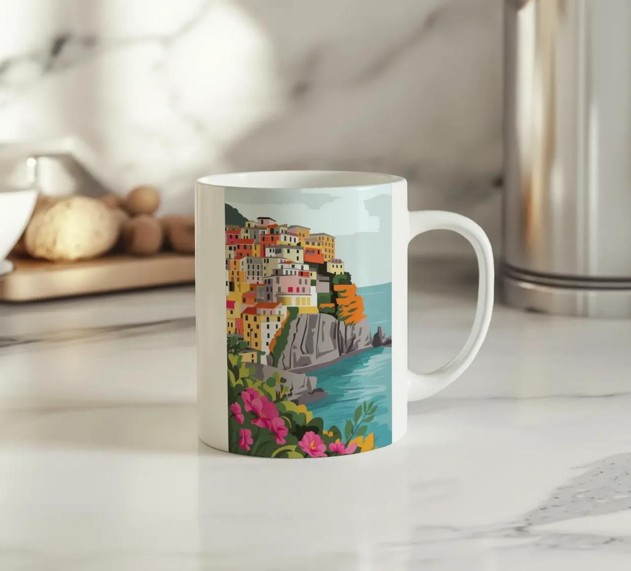 Azure Cliffside Vista tazza in ceramica da Pake Nebula