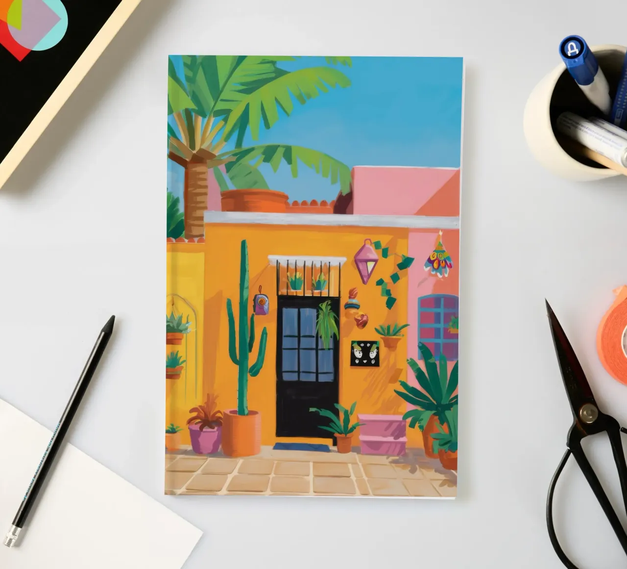 Ochre Doorway Bloom notebook by Pake Nebula
