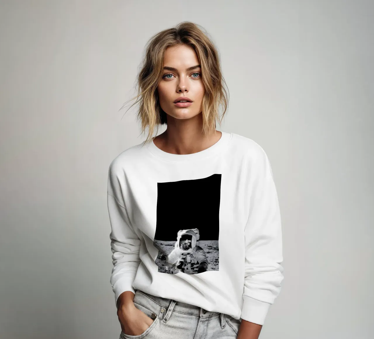 Reflection on the Moon felpa da Vintage by JUNIQE