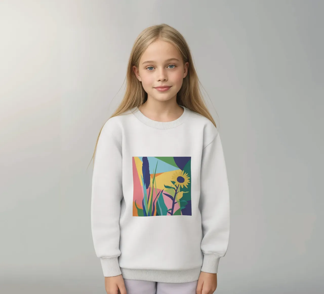 Golden Floral Abstract Kinder Sweatshirt von Pake Nebula