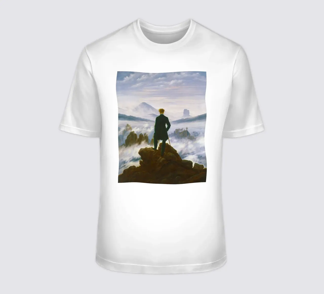 "Wanderer über dem Nebelmeer" von Caspar David Friedrich T-Shirt von Venus Art