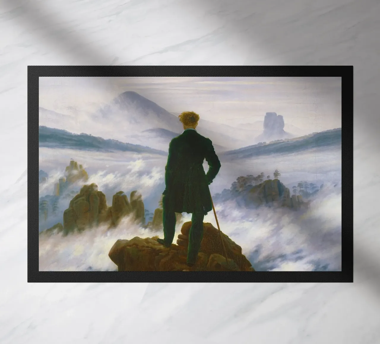 "Viandante sopra il mare di nebbia" di Caspar David Friedrich zerbino da Venus Art