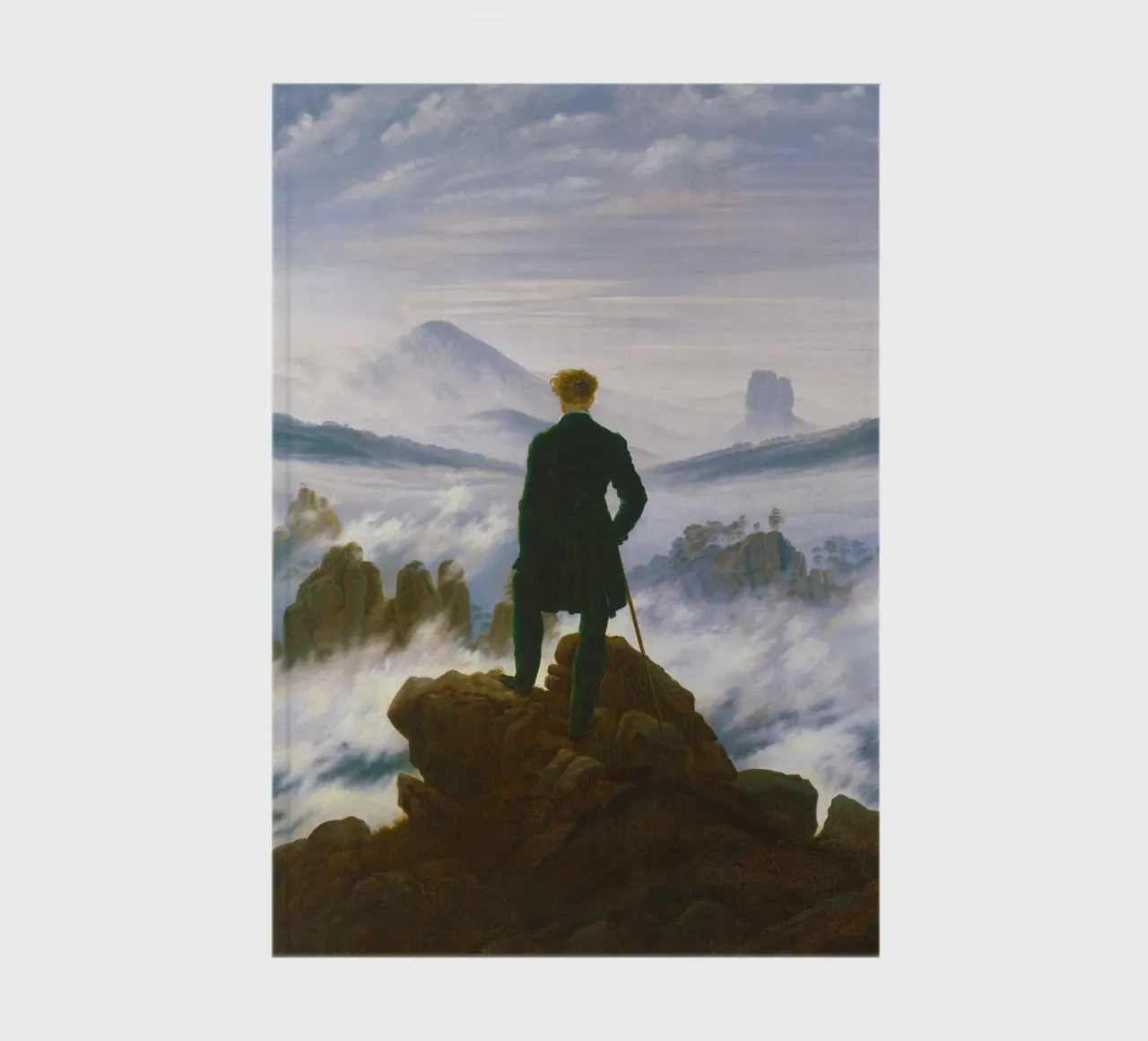 “Wanderer above the Sea of Fog” by Caspar David Friedrich notebook by Venus Art