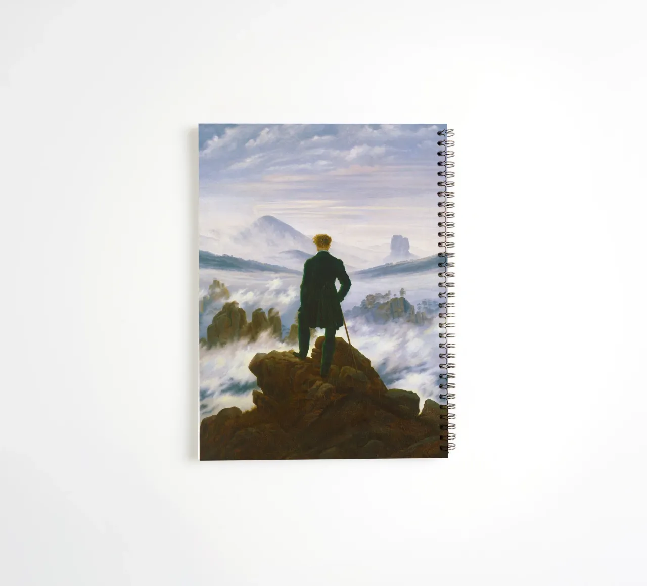 “Wanderer above the Sea of Fog” by Caspar David Friedrich spiral notebook by Venus Art