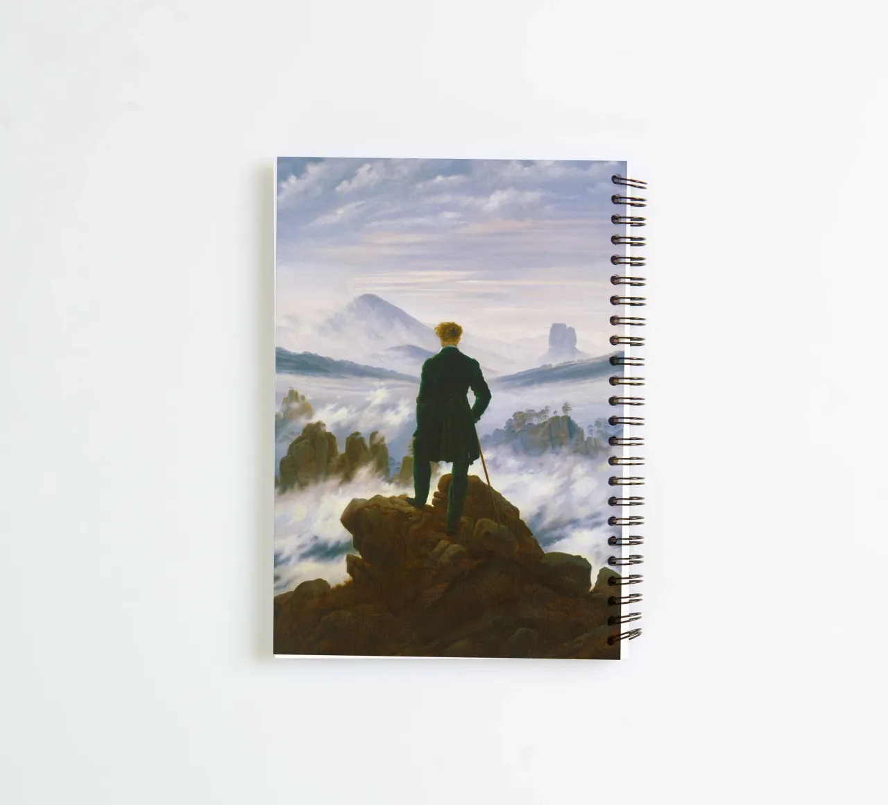 “Wanderer above the Sea of Fog” by Caspar David Friedrich spiral notebook by Venus Art