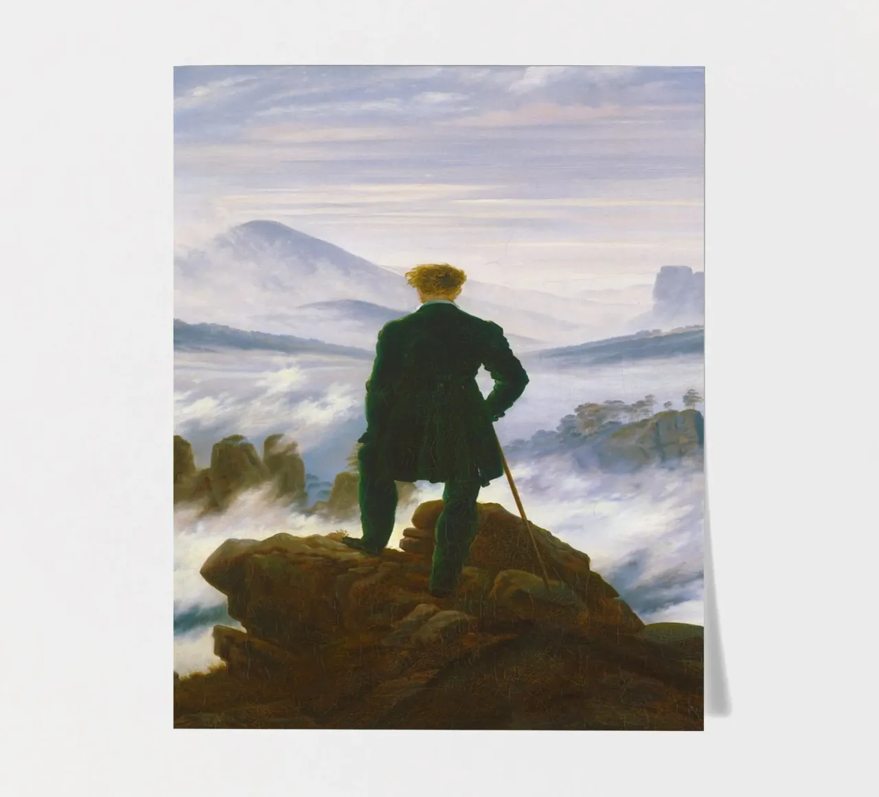 "Wanderer über dem Nebelmeer" von Caspar David Friedrich Stickerbogen von Venus Art