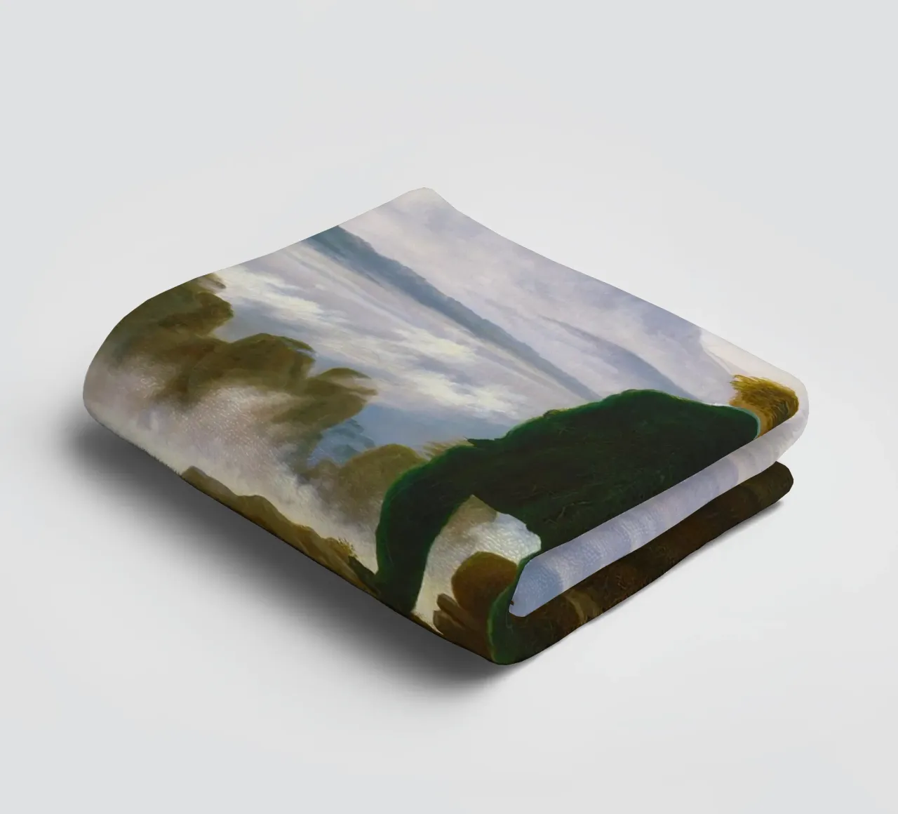 “Wanderer above the Sea of Fog” by Caspar David Friedrich towel by Venus Art