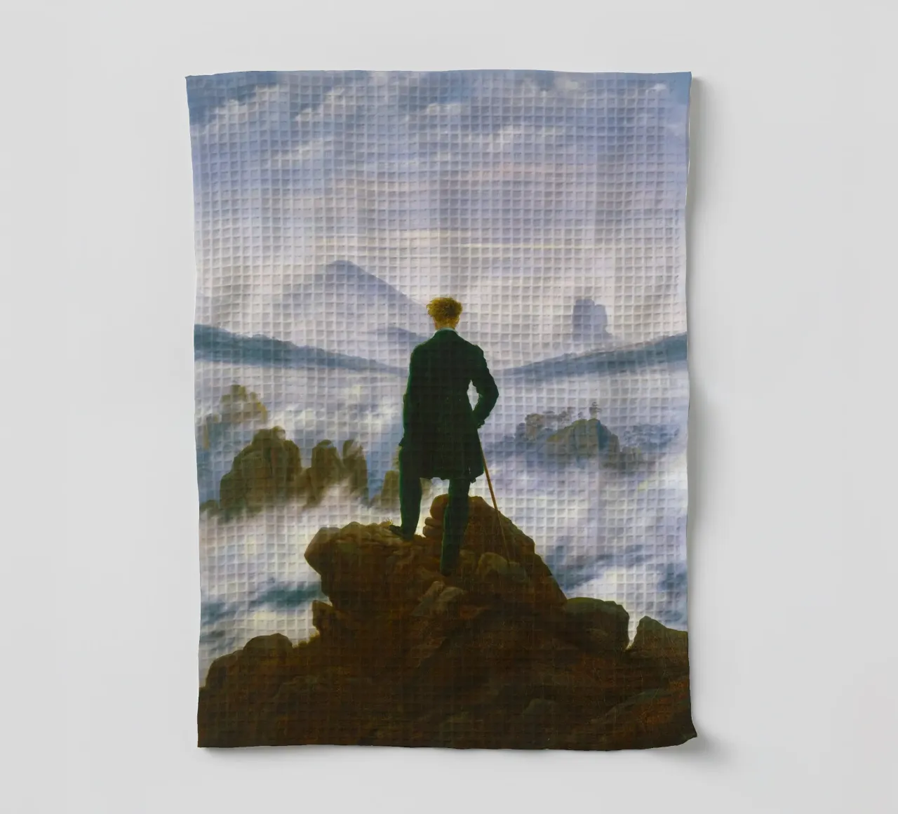"Viandante sopra il mare di nebbia" di Caspar David Friedrich canovaccio da cucina da Venus Art