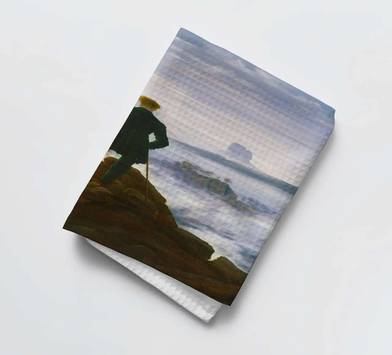 "Viandante sopra il mare di nebbia" di Caspar David Friedrich canovaccio da cucina da Venus Art