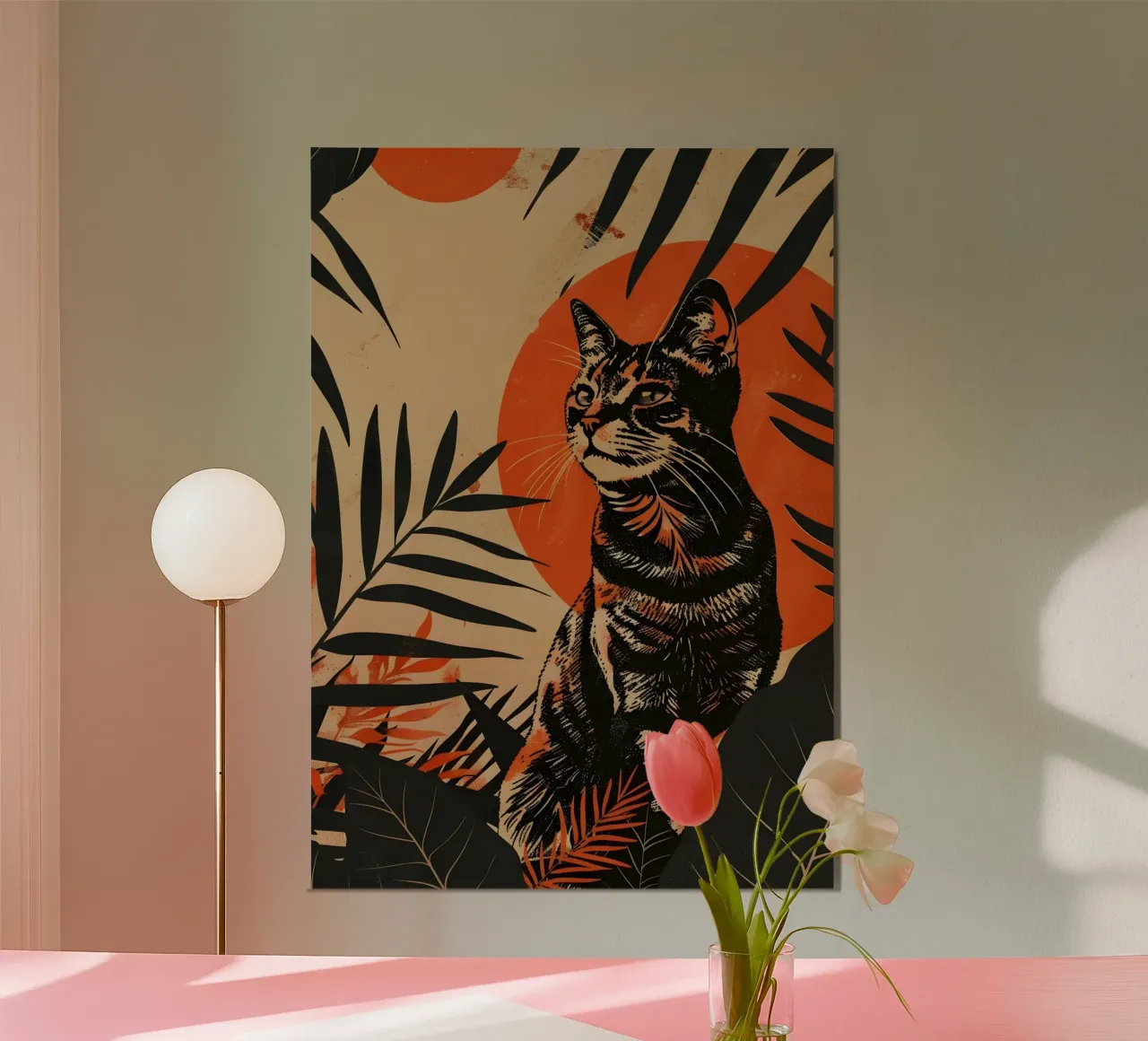 Katze Vintage Grafik hahnemühle by WILD ART