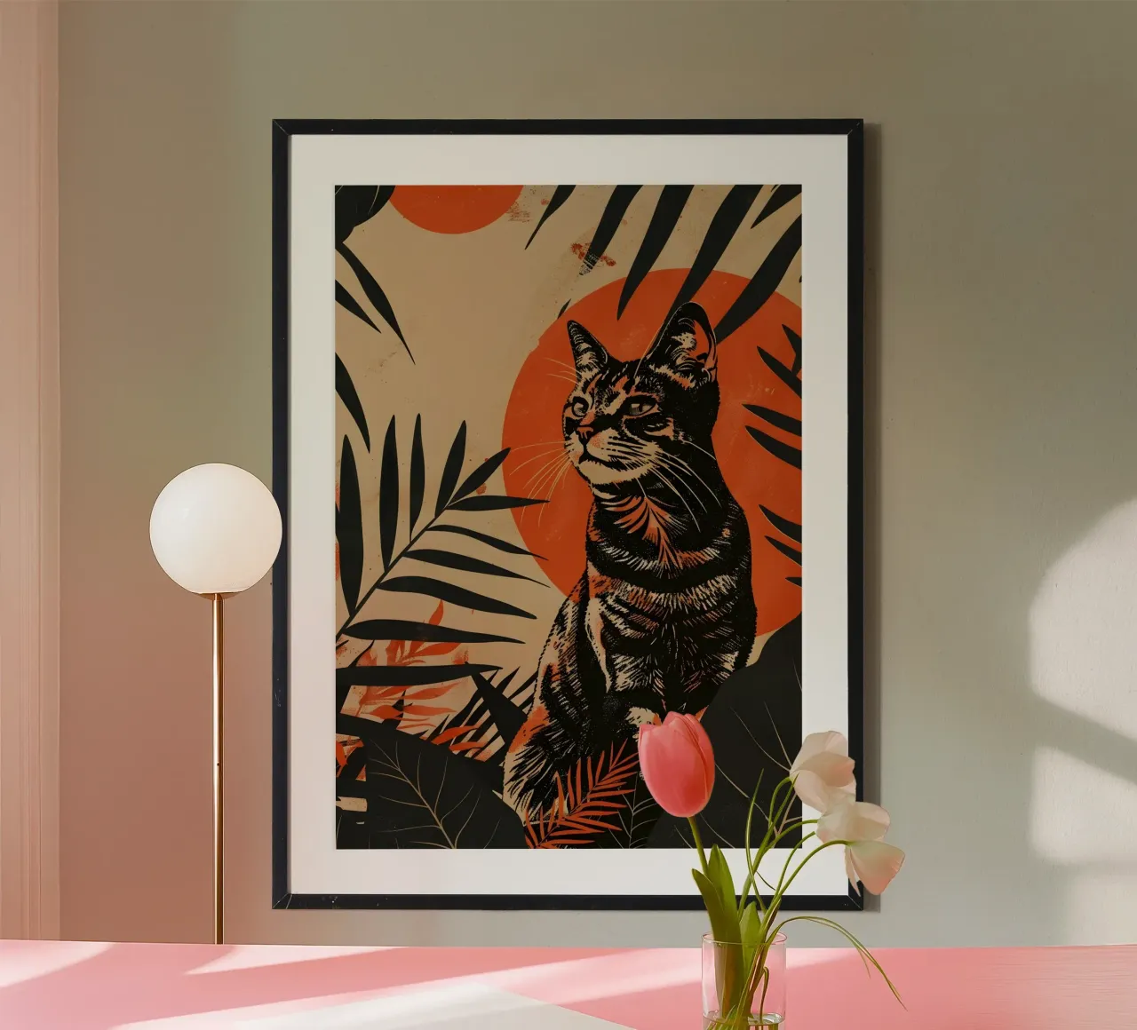 Katze Vintage Grafik hahnemühle by WILD ART