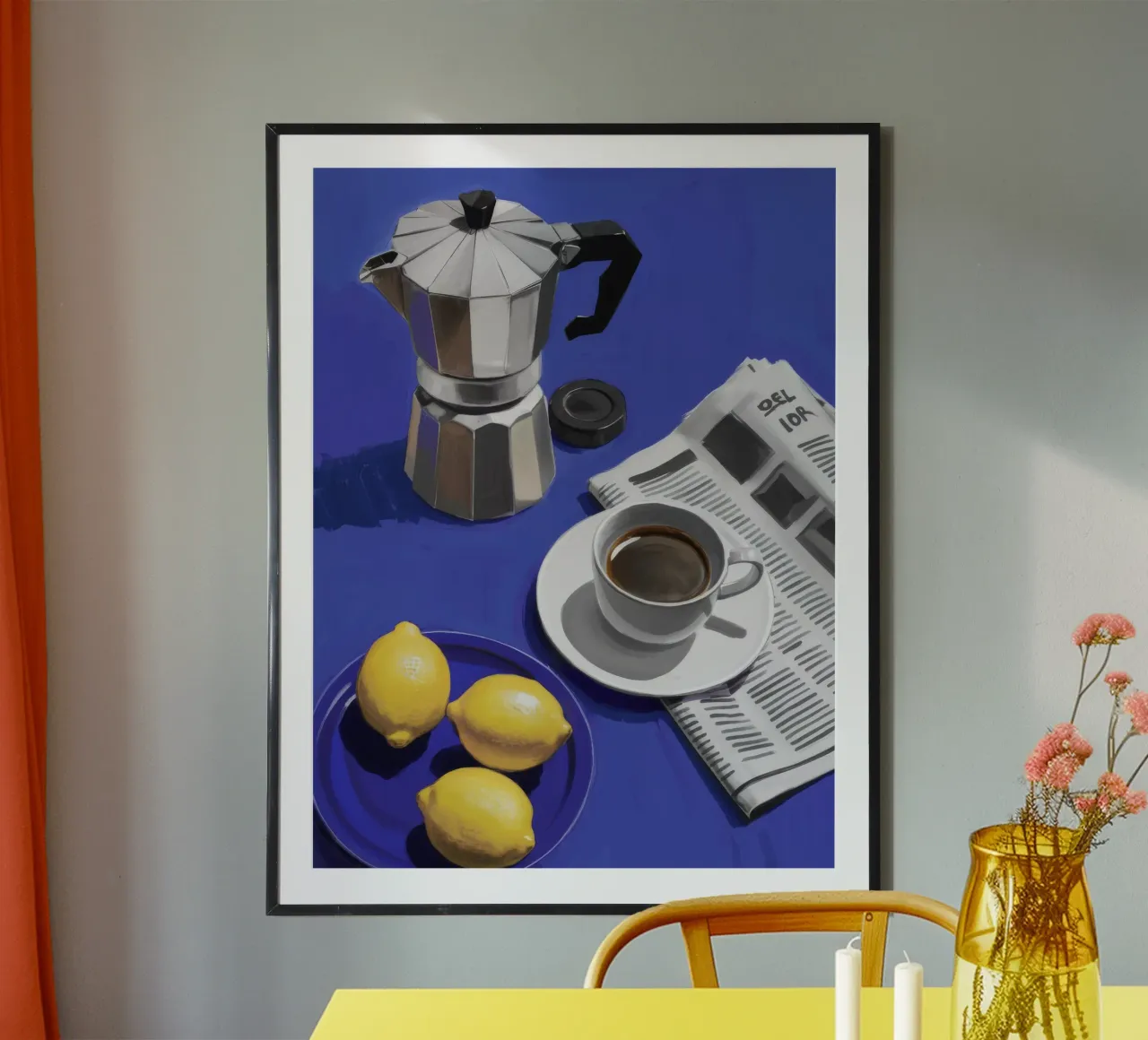 Kobalt Kaffee Ritual Poster von Pake Nebula