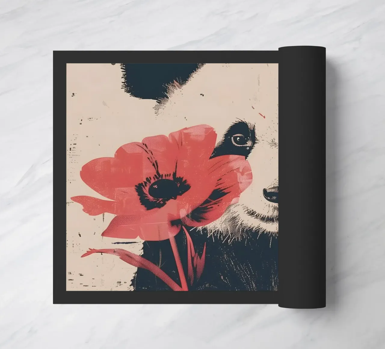 Panda mit Blume Portrait zerbino da WILD ART