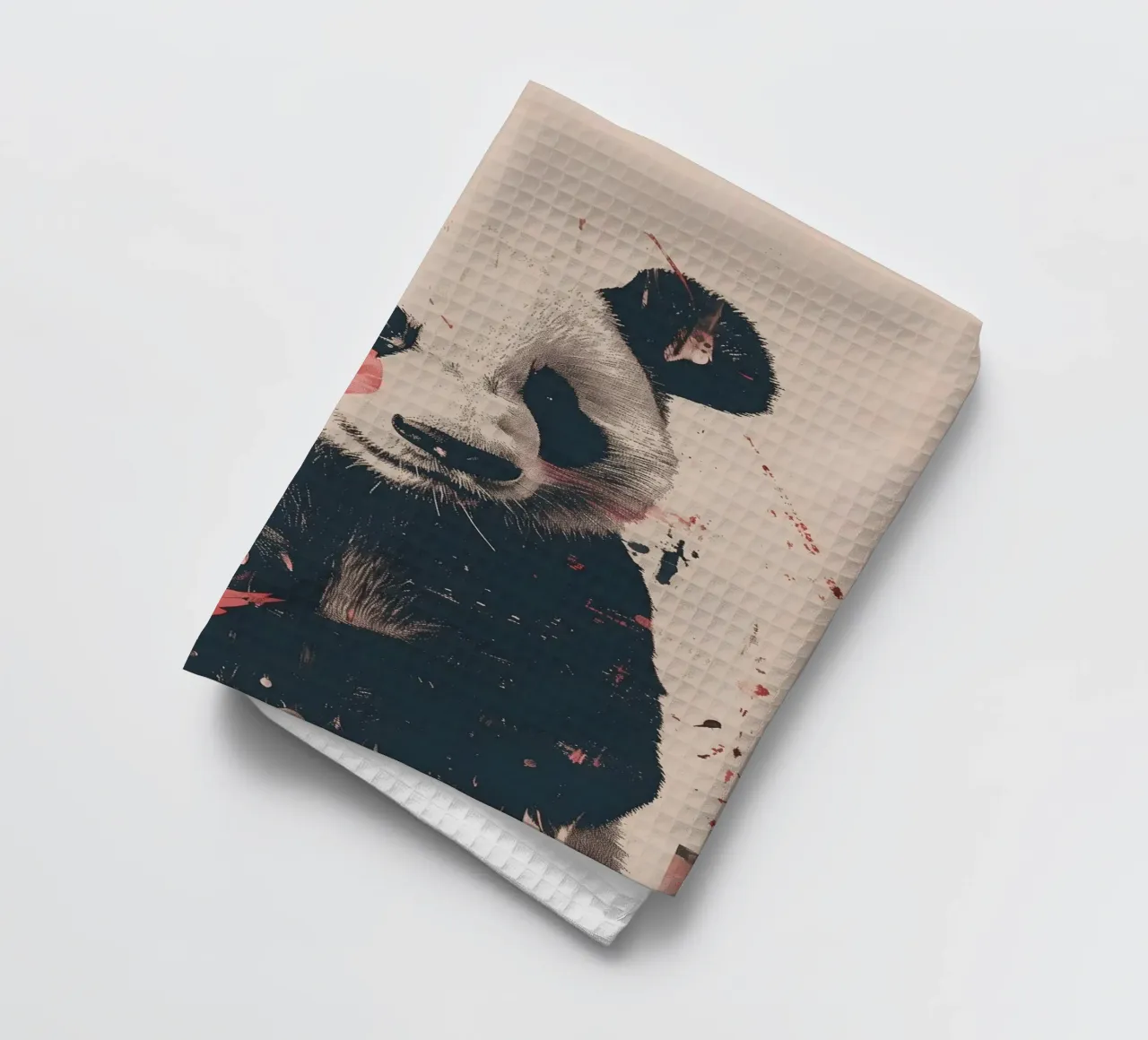 Panda mit Blume Portrait canovaccio da cucina da WILD ART