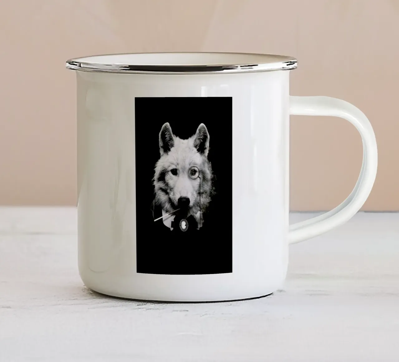 Classy Wolf tazza in smalto da Wouter Rikken