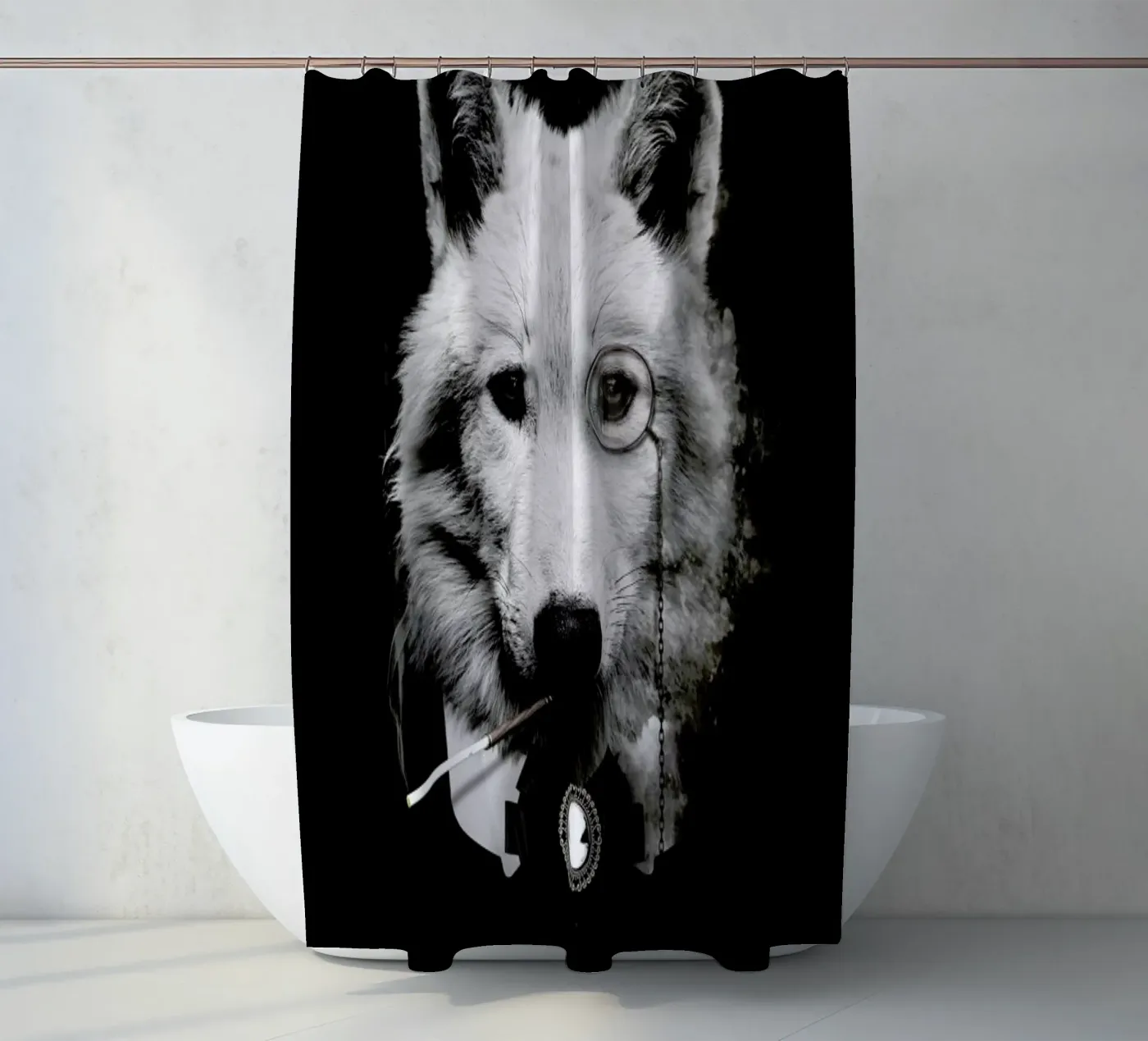 Classy Wolf douchegordijn van Wouter Rikken