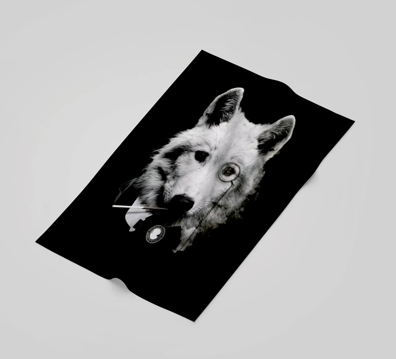 Classy Wolf strandhanddoek van Wouter Rikken