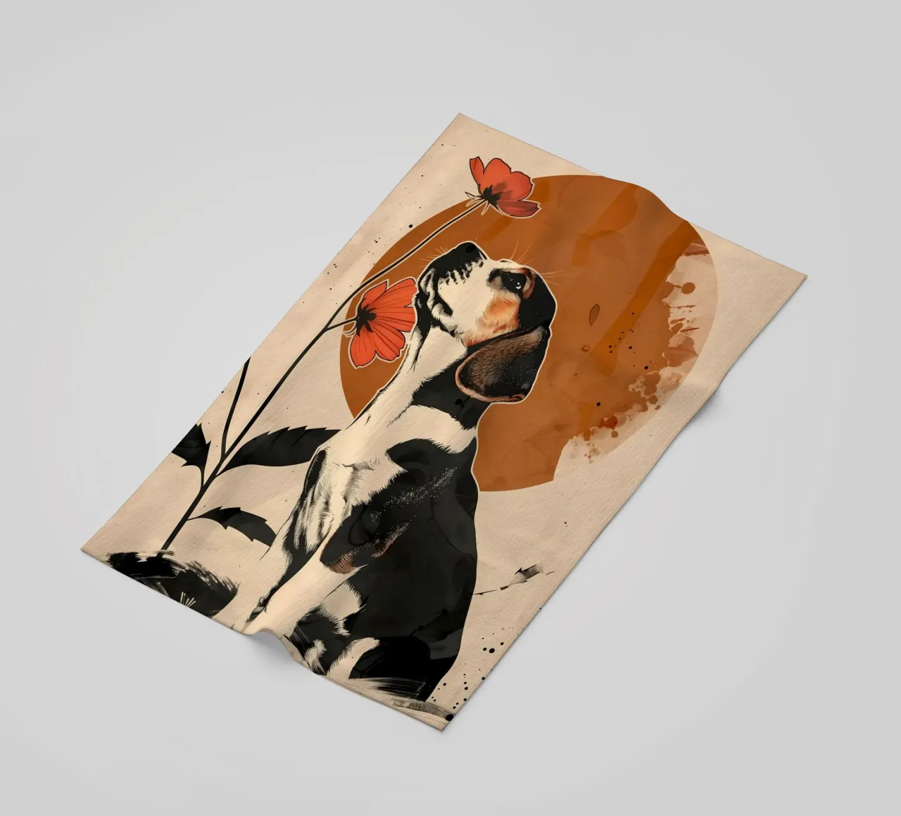 Beagle Vintage Grafik telo mare da WILD ART