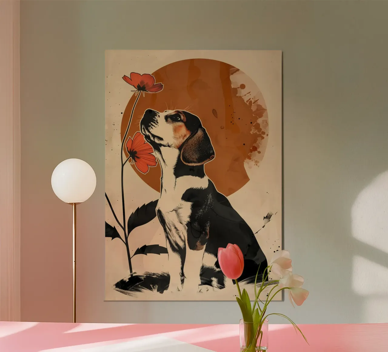 Beagle Vintage Grafik alluminio dibond da WILD ART