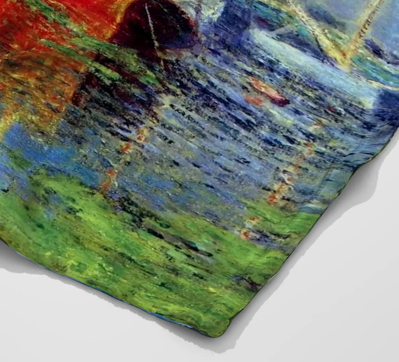 rotes boot verankert in den sumpfgewässern claude monet Fleecedecke von belong shop