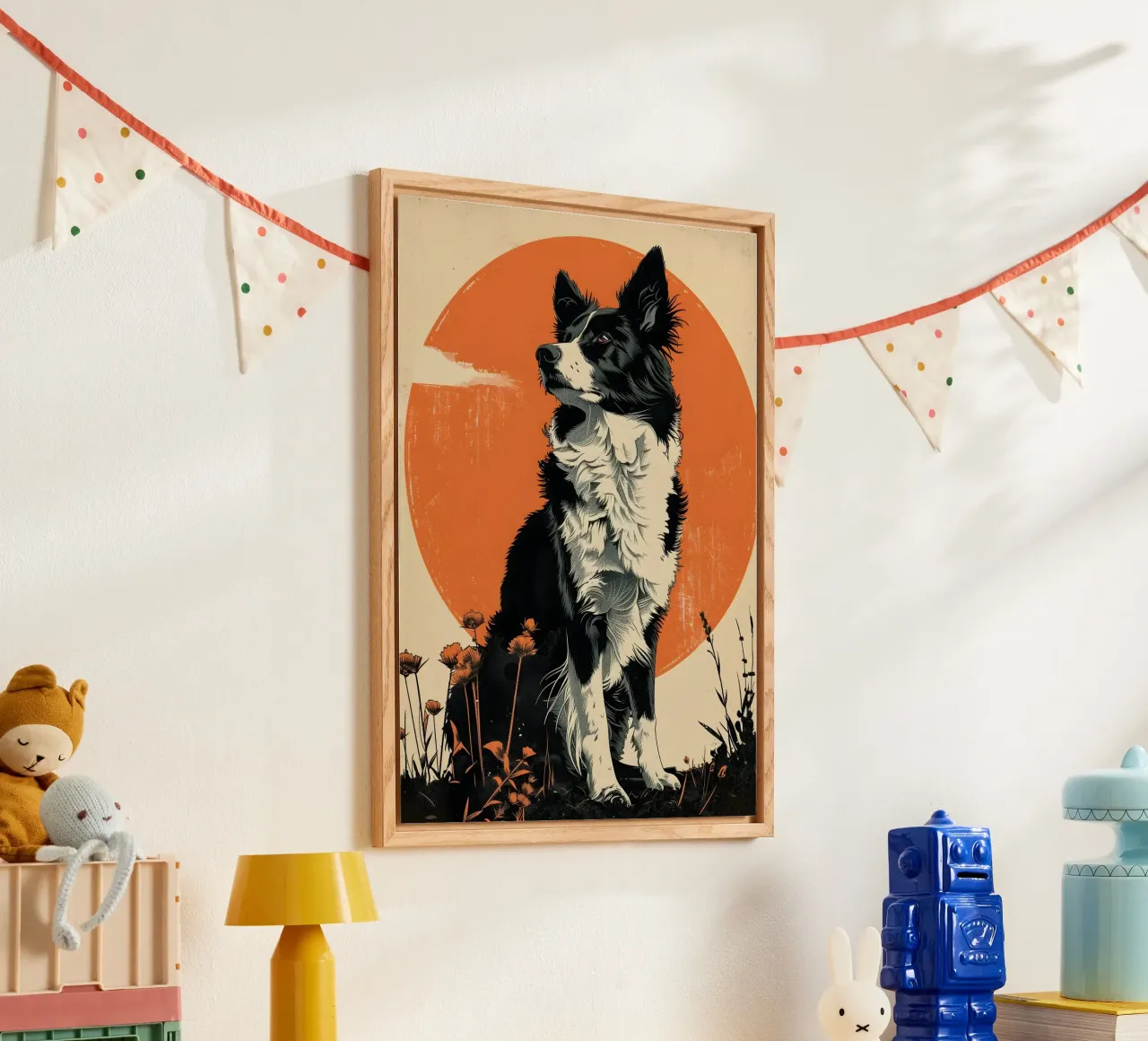 Border Collie Vintage Grafik plexiglass da WILD ART