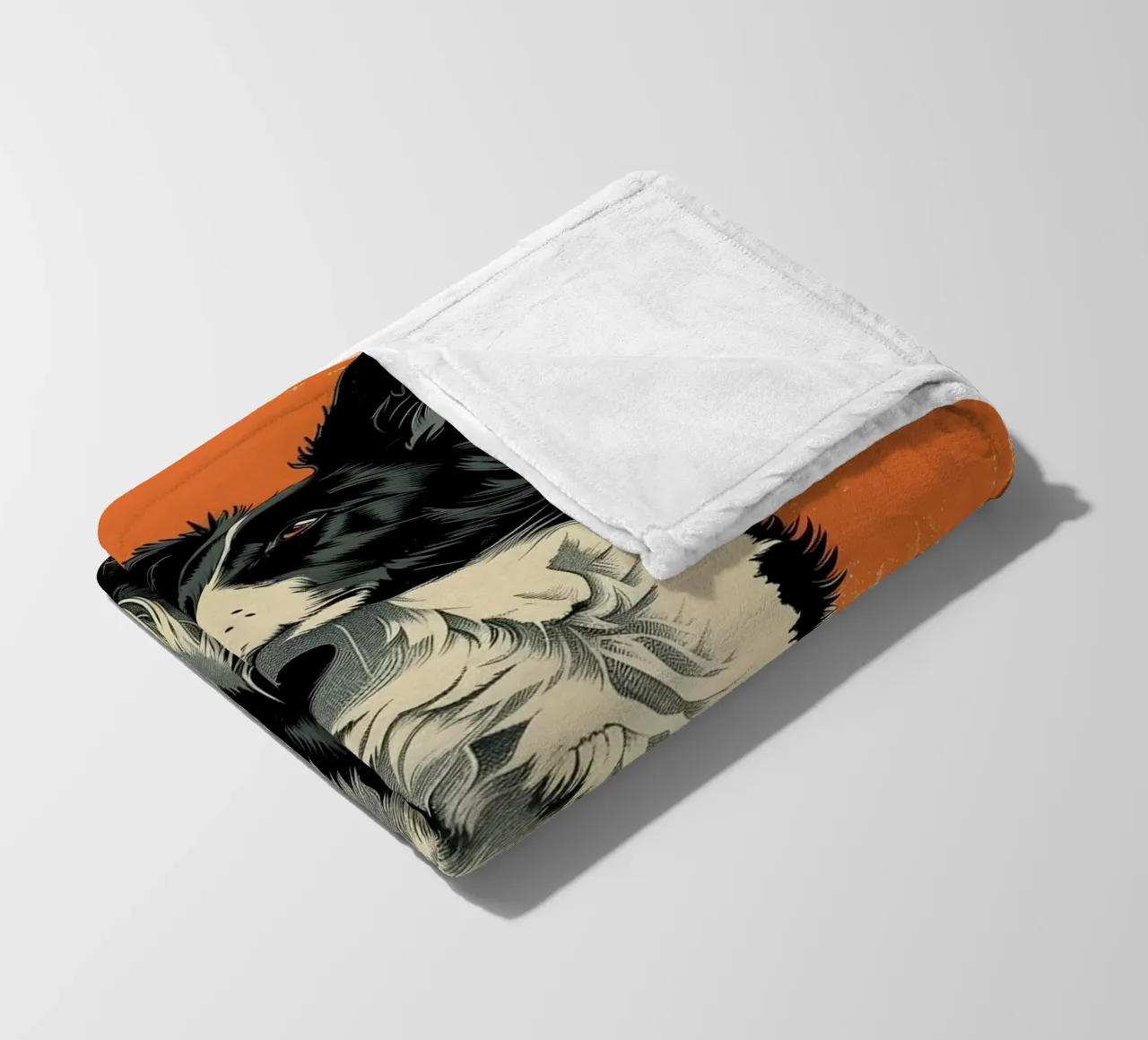 Border Collie Vintage Grafik coperta in pile da WILD ART