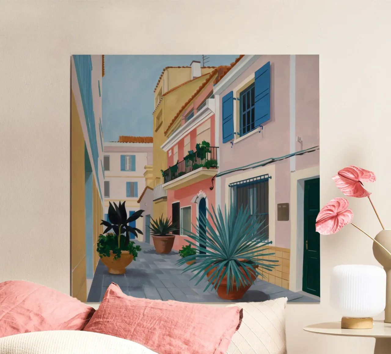 Terracotta Alley Stroll poster con telaio in plastica da Pake Nebula