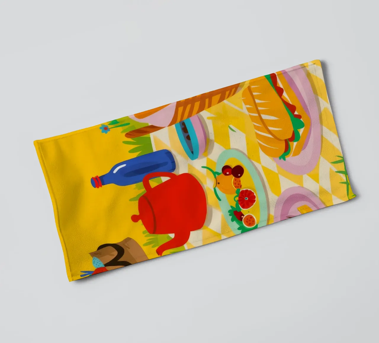 Sunshine Picnic Spread towel by Pake Nebula