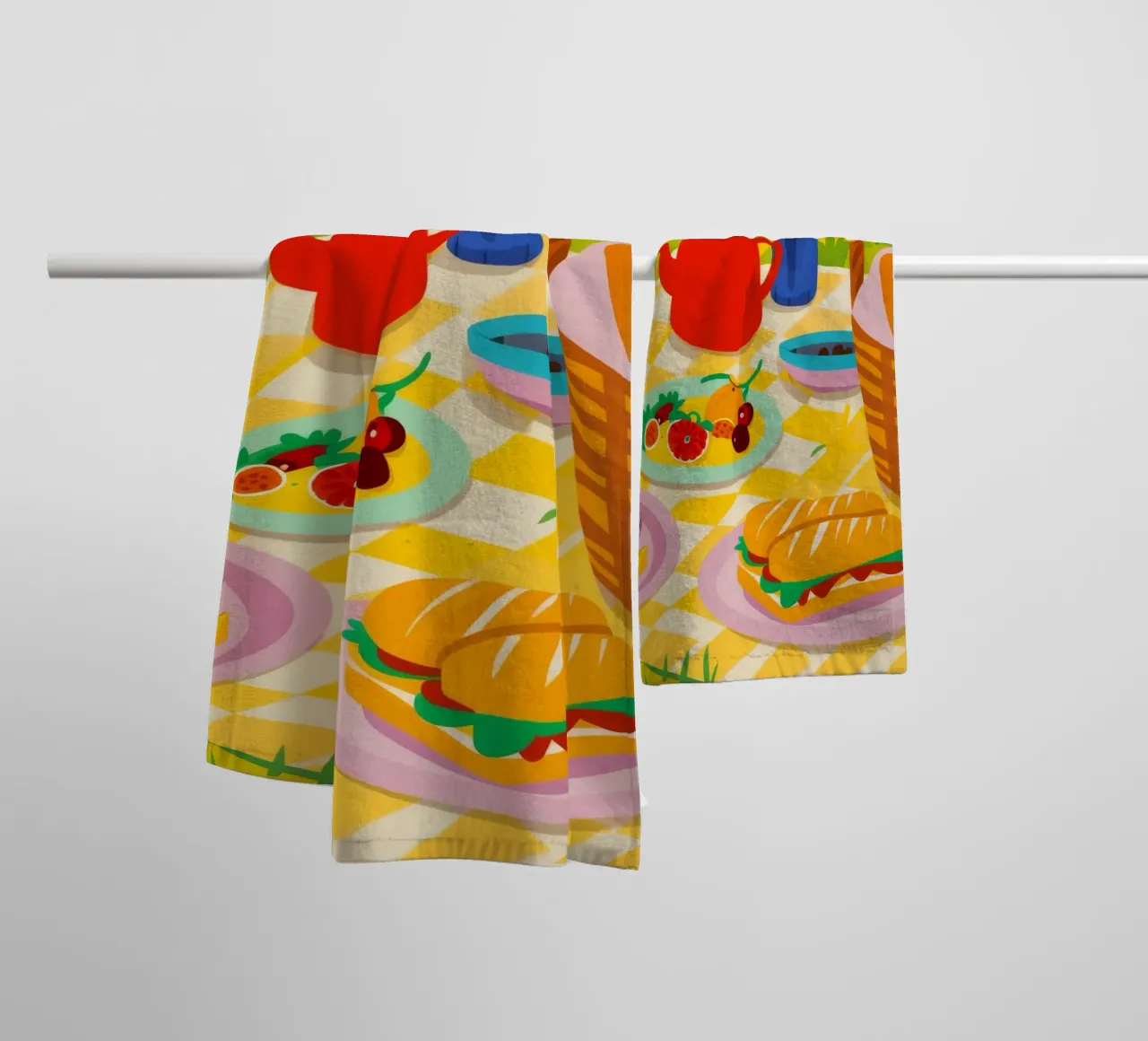 Sunshine Picnic Spread towel by Pake Nebula