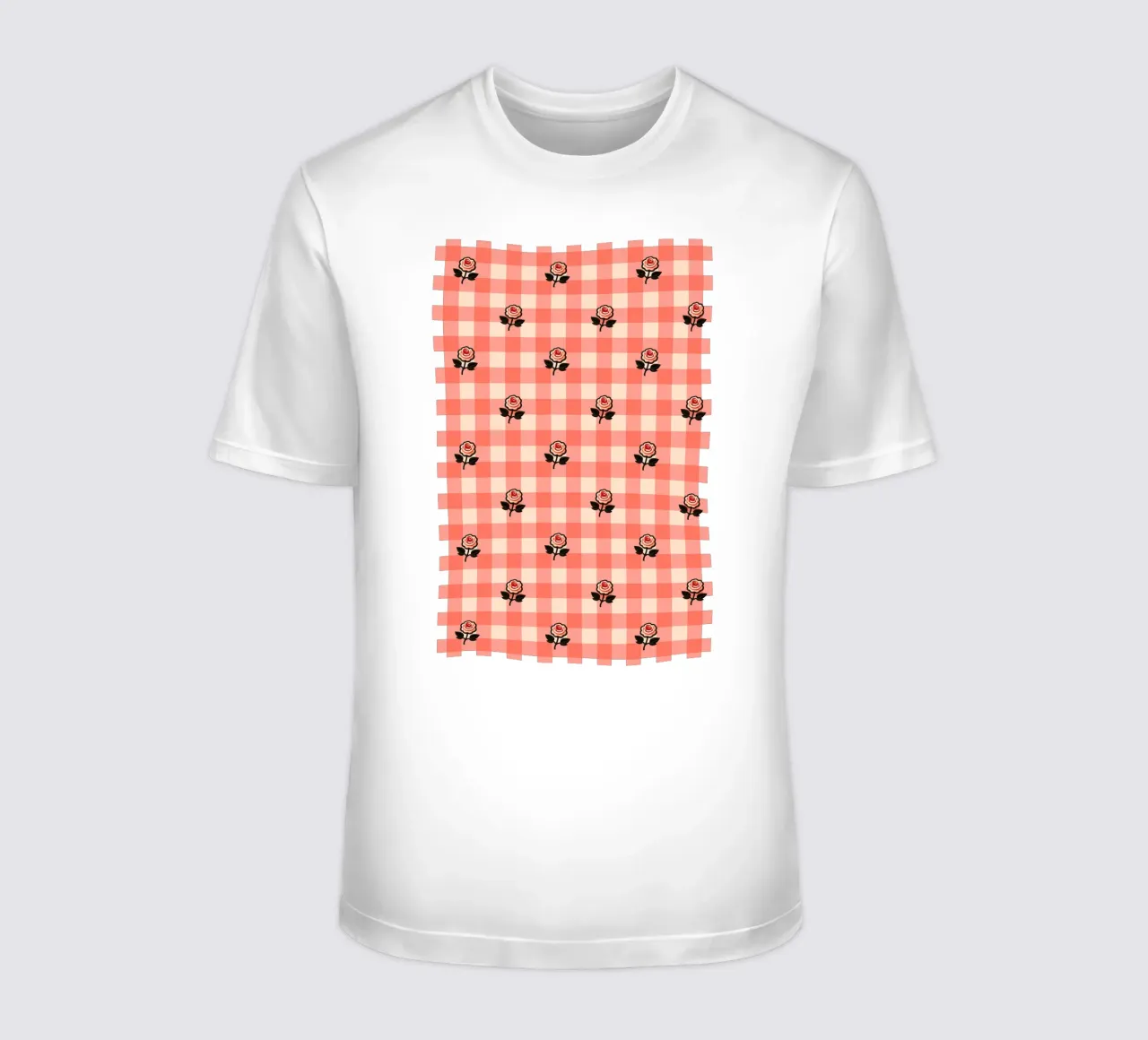 Modello di rose in percalle color pesca t-shirt da SilverPegasus