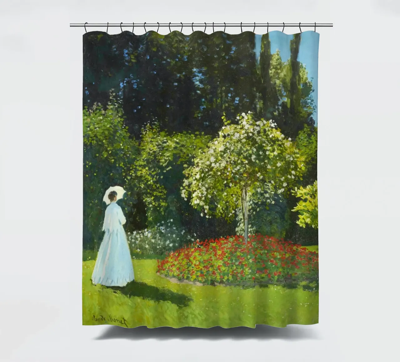 "Signora in giardino" (1867) di Claude Monet tenda da doccia da Venus Art