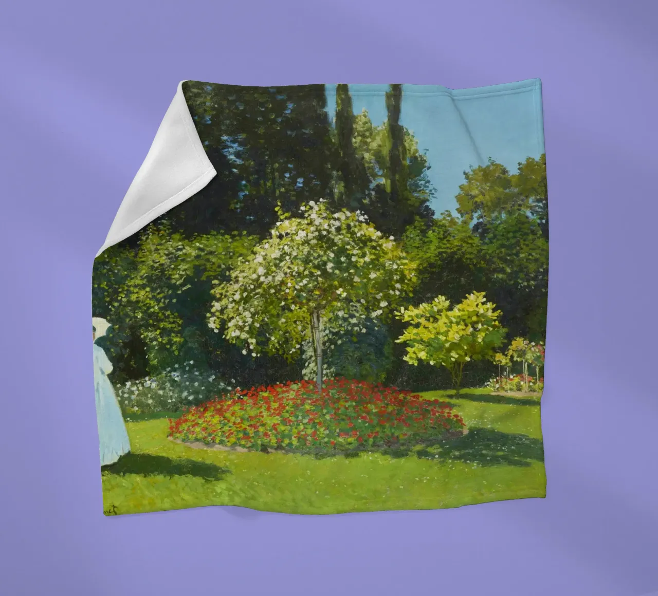 "Signora in giardino" (1867) di Claude Monet coperta in pile da Venus Art