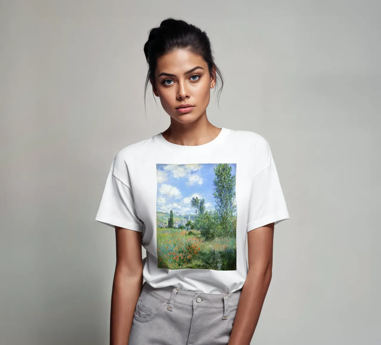 "Vue de Vétheuil (1880) par Claude Monet t-shirt de Classic Art Prints