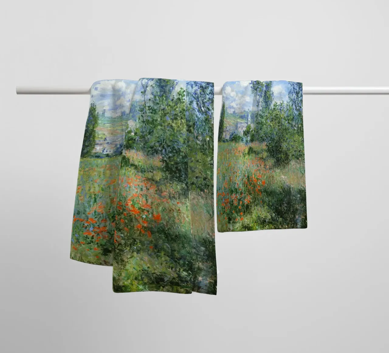 "Vue de Vétheuil (1880) par Claude Monet serviette de bain de Classic Art Prints