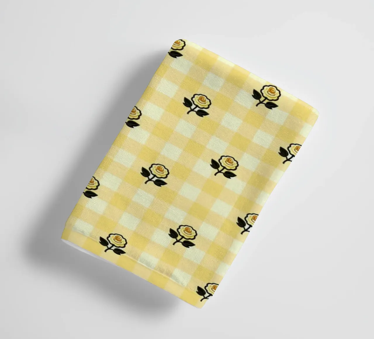 Motif de roses vichy jaune beurre serviette de bain de SilverPegasus