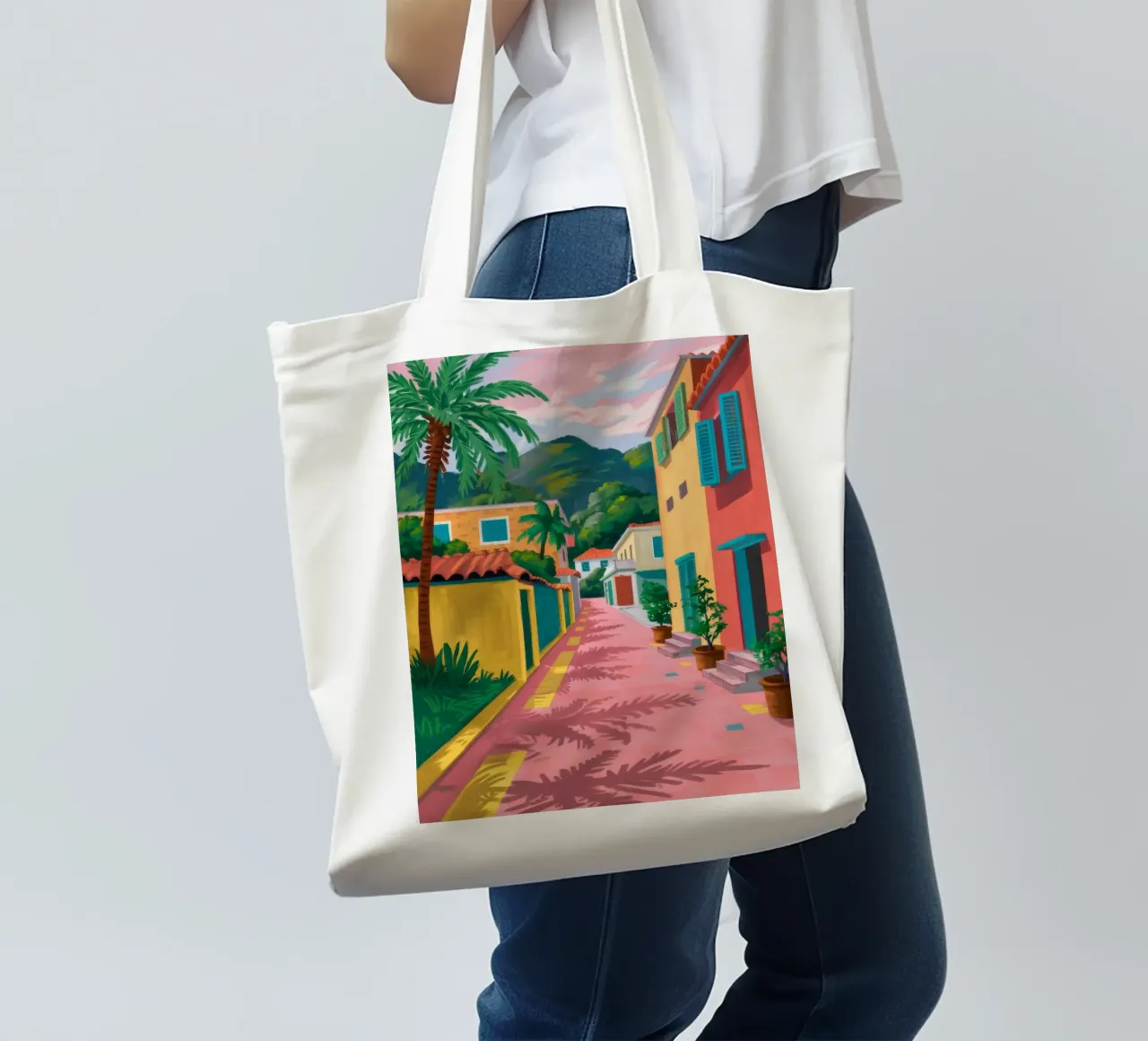 Shadowed Pathway Stroll tote bag by Pake Nebula