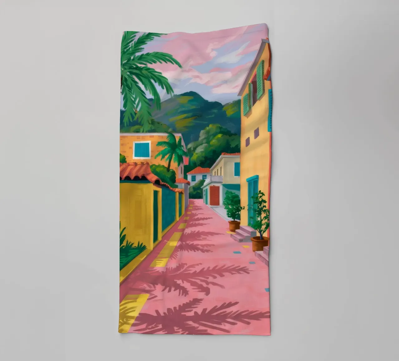 Shadowed Pathway Stroll towel by Pake Nebula