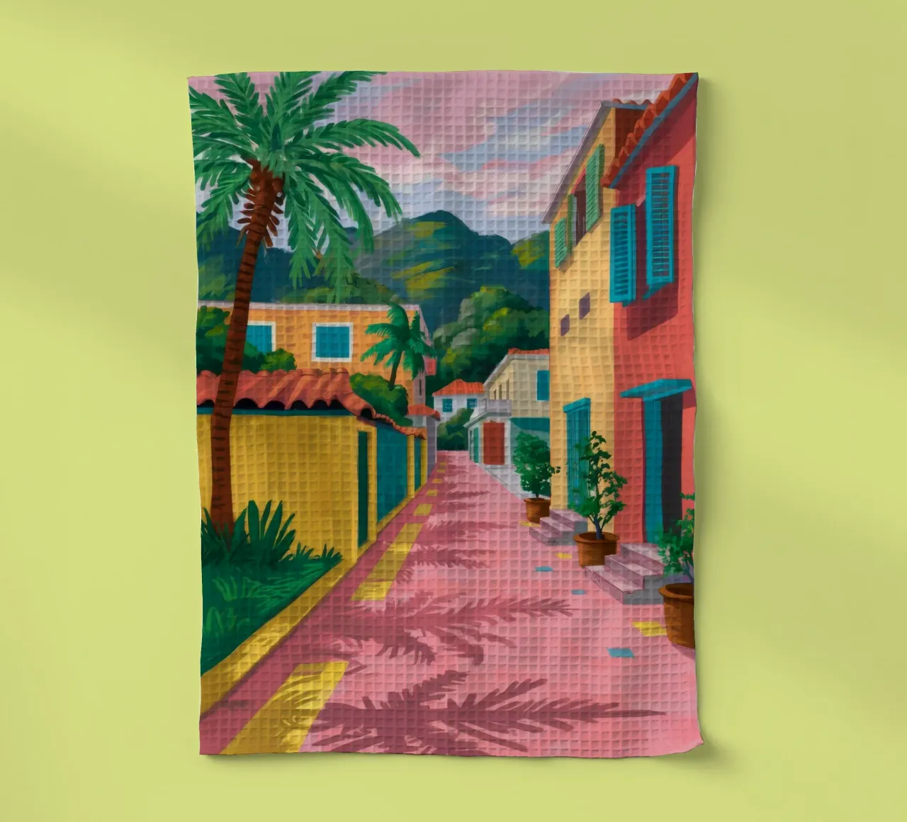 Shadowed Pathway Stroll tea towel by Pake Nebula