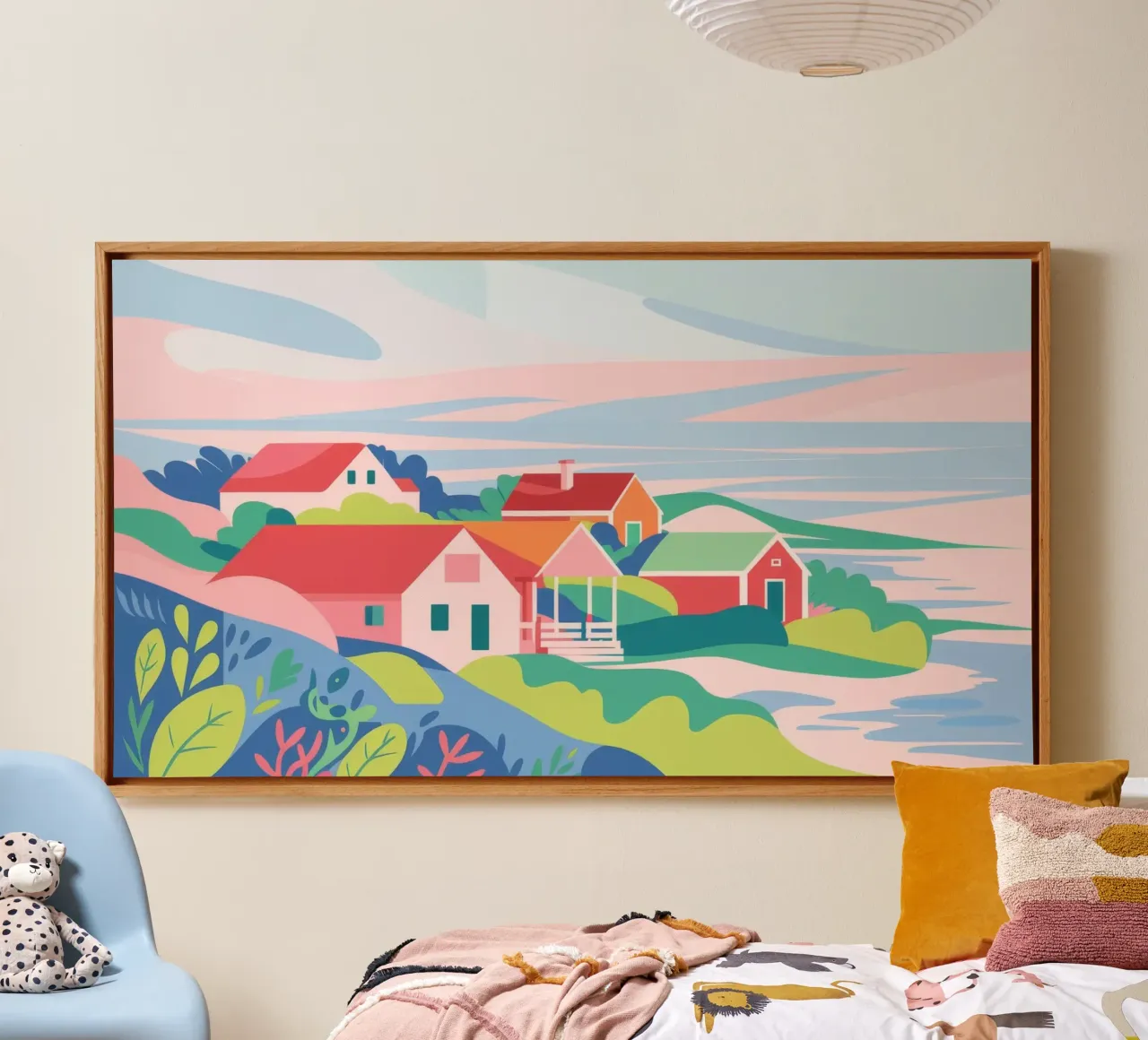 Kustgezicht Hamlet canvas met Baklijst van Pake Nebula