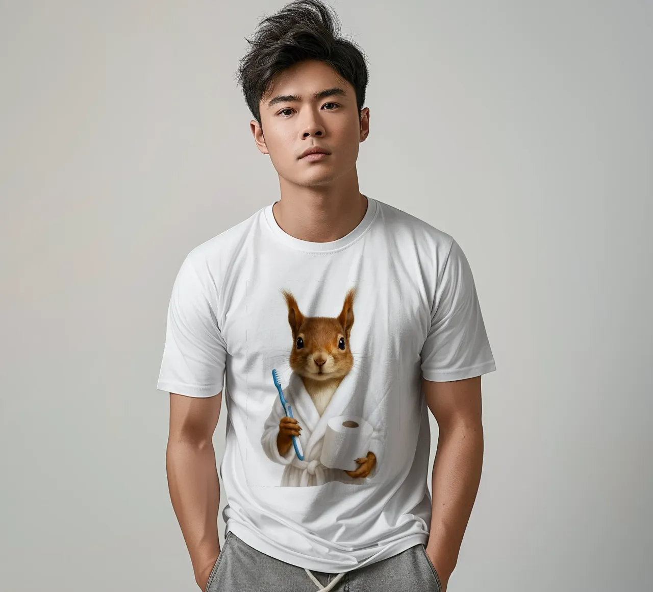 Squirrel Funny Bathroom Toilet t-shirt by ARTOMATIC