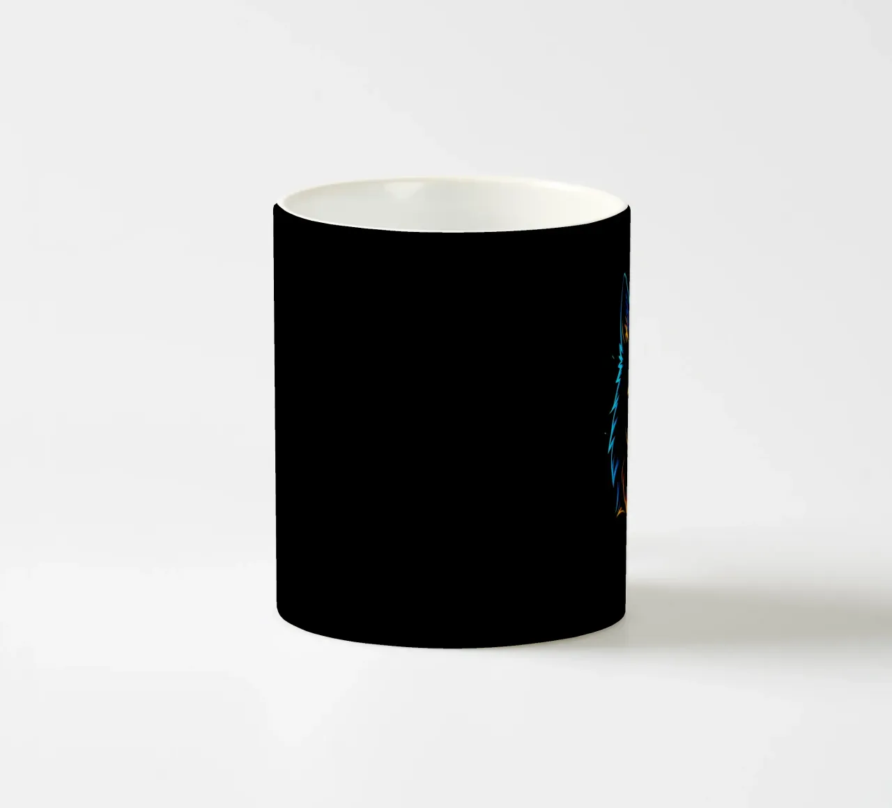 Lupo a fiamma neon con diamante mistico tazza in ceramica da LM2KONE