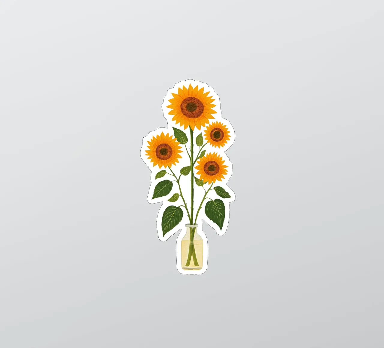 Sonnenblumen in einer Glasvase Sticker von Curious Canvas