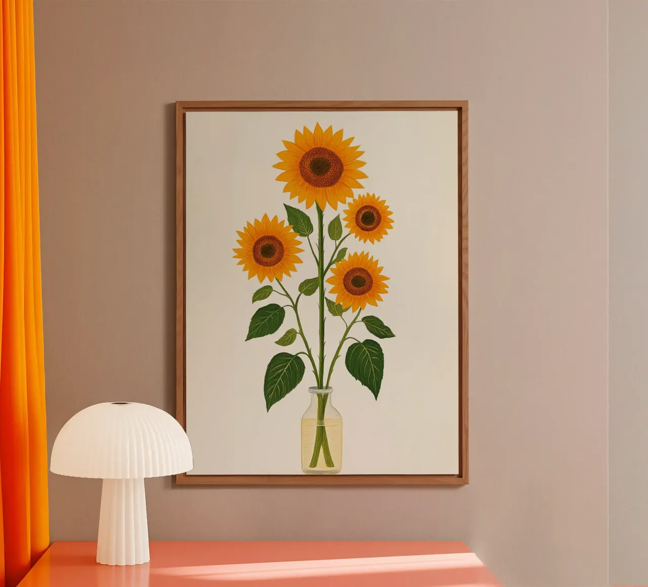 Sunflowers in a glass vase forex plate by Curious Canvas