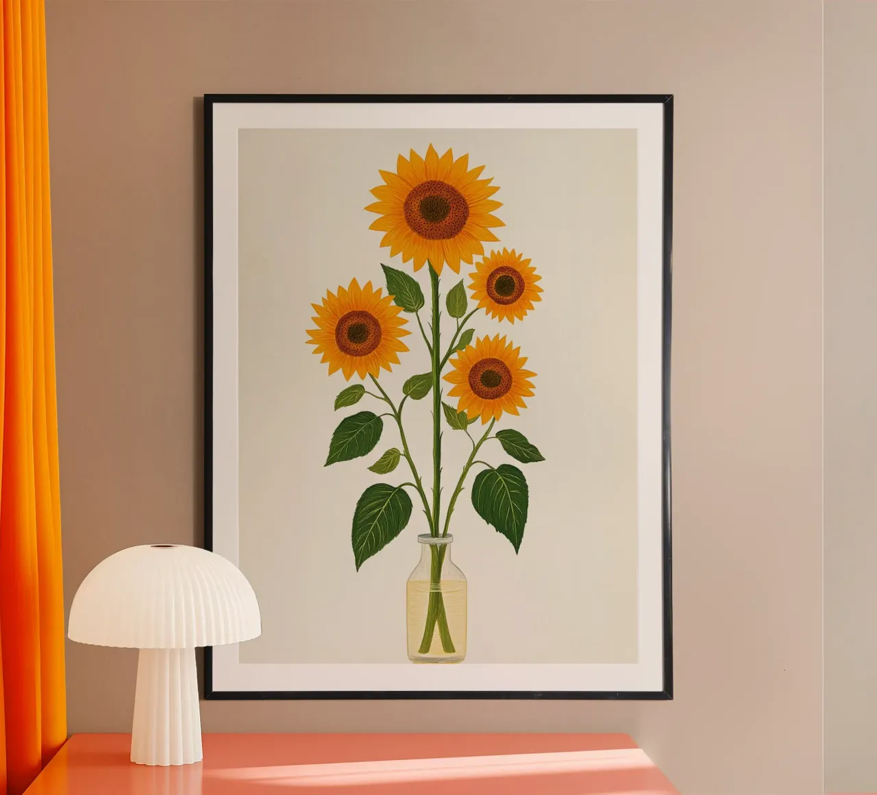 Sonnenblumen in einer Glasvase Hahnemühle von Curious Canvas