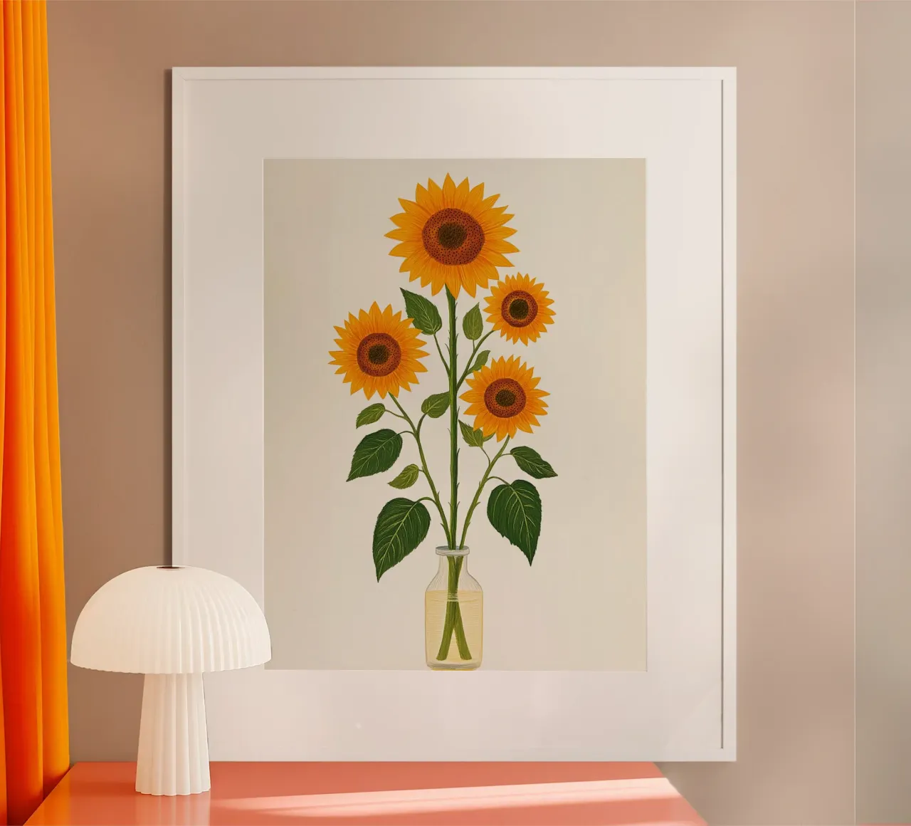 Sonnenblumen in einer Glasvase Hahnemühle von Curious Canvas