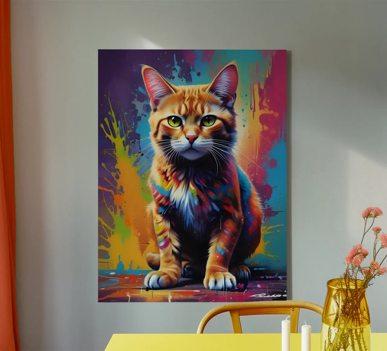 Cat Color Whiskers canvas with Floater frame by MakArena