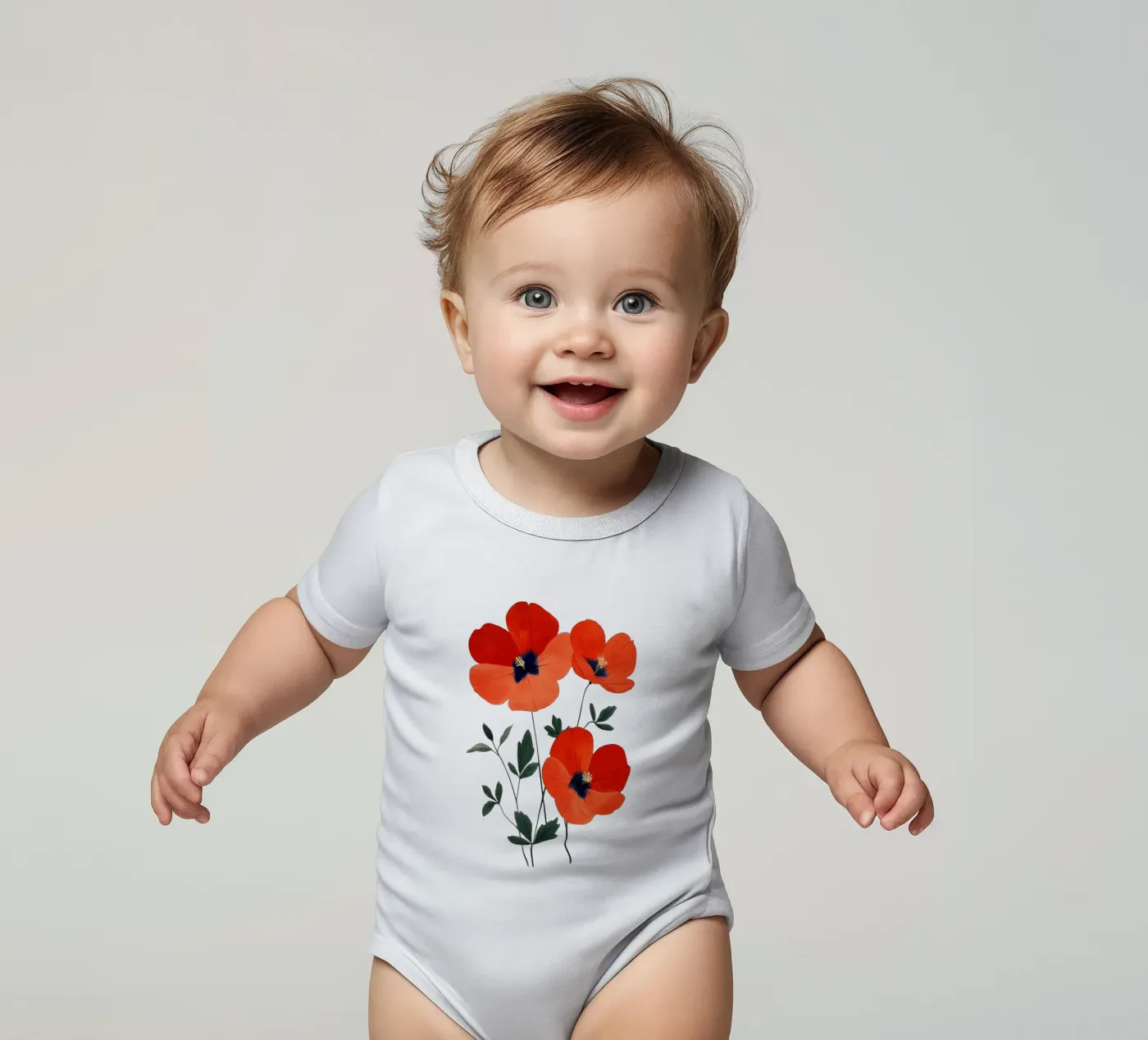 Coquelicots body bébé de Curious Canvas